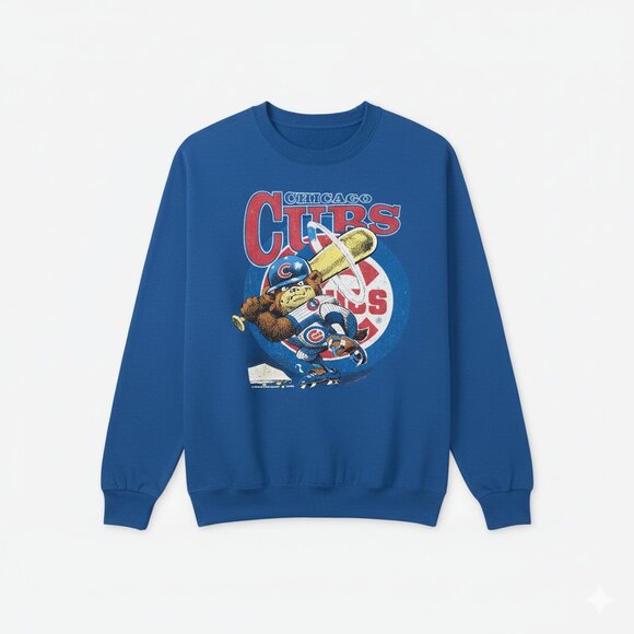 chicago cubs mascot hoodie sweatshirt royal blue true to size y2k - Picture 1 of 2